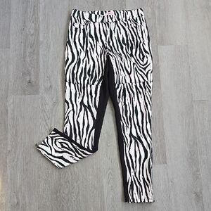 GIAMBA fitted trousers with zebra print Made In Italy Size 4